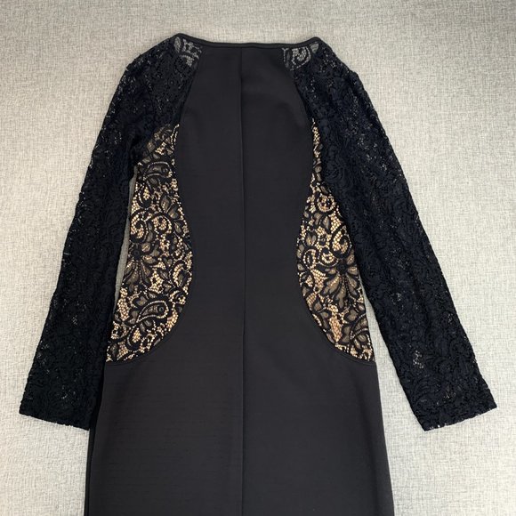 ENFOCUS Studio Evening‎ Cocktail Dress Black Long Lace Sleeve Size 6 - Picture 10 of 11